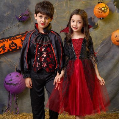 XYYEA Children's Halloween Costume Boys' Vampire Cloak Performance Costume Set