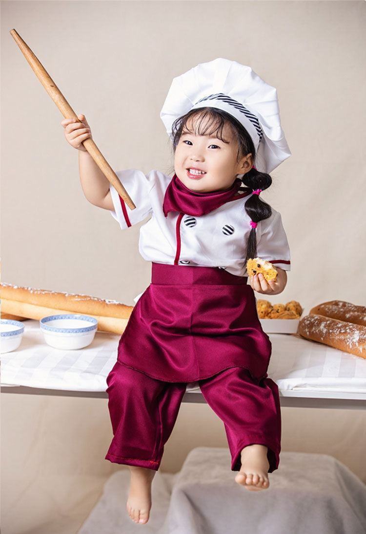 XYYEA Children's Kindergarten Career Day Chefs Restaurant Kids Cooking Chef Costume