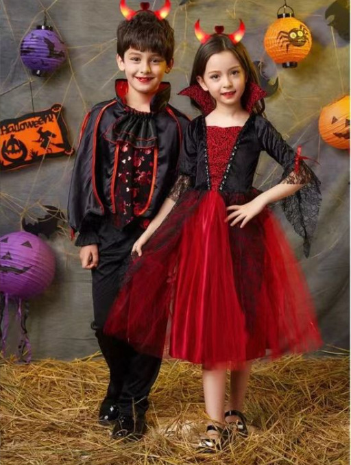 XYYEA Children's Halloween Costume Boys' Vampire Cloak Performance Costume Set
