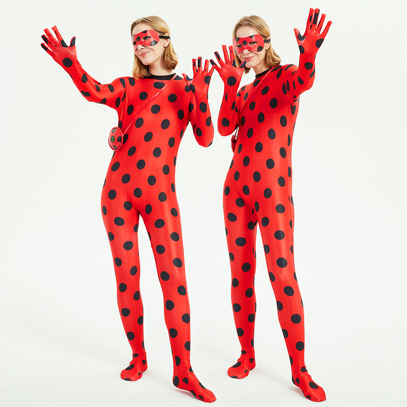 XYYEA Halloween Ladybug Girl Costume Black Cat Costume Children's Ladybug Onesie