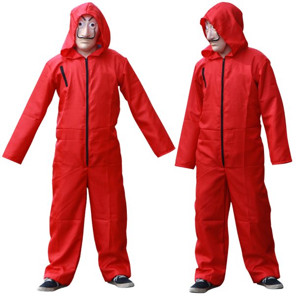 XYYEA Halloween Cosplay Dali Red Jumpsuit Costume Inspired by Paper House