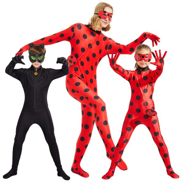 主图-05 XYYEA Halloween Ladybug Girl Costume Black Cat Costume Children's Ladybug Onesie