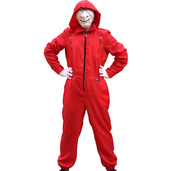 XYYEA Halloween Cosplay Dali Red Jumpsuit Costume Inspired by Paper House