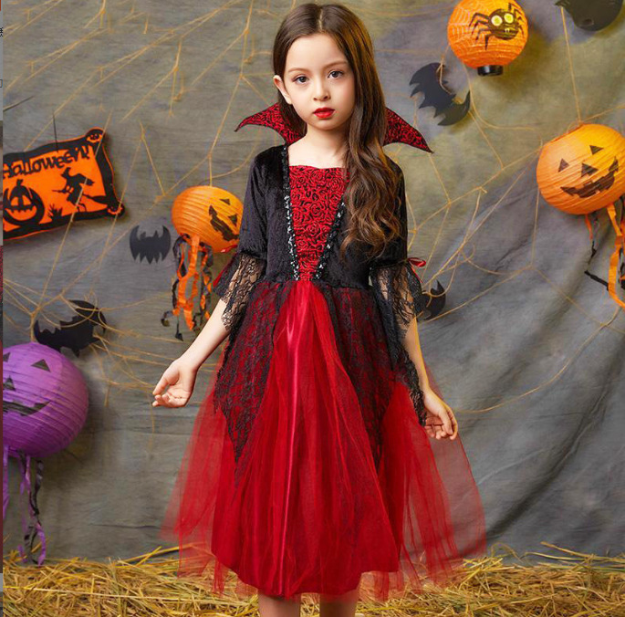 XYYEA Children's Halloween Costume Boys' Vampire Cloak Performance Costume Set
