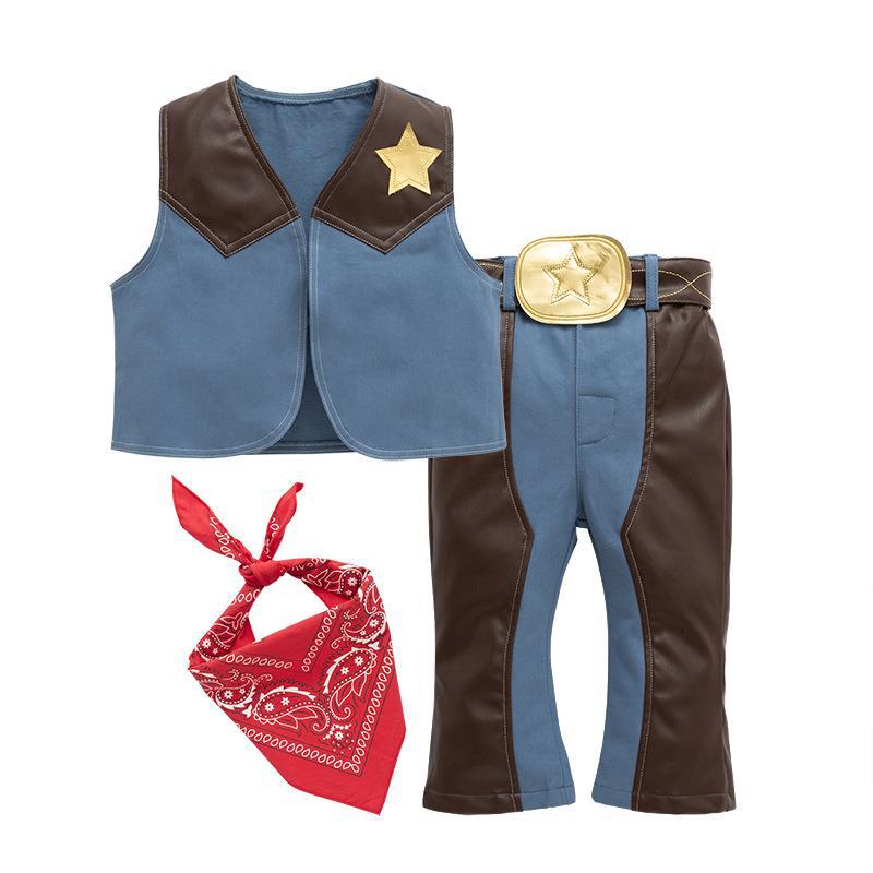 XYYEA Halloween Party Cos Suit Western Cowboy Children's Holiday Role-play Costume