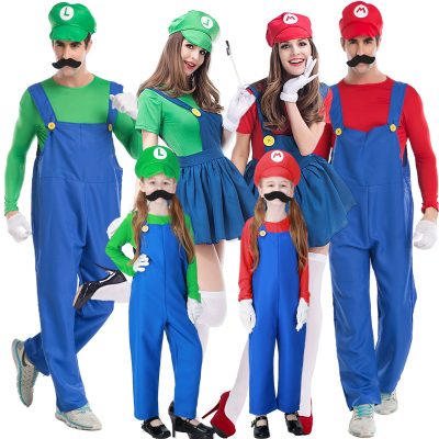 主图01 XYYEA Super Costume Mario Bros Unisex Adult Kids Outfit Cosplay Fancy Dress Costume