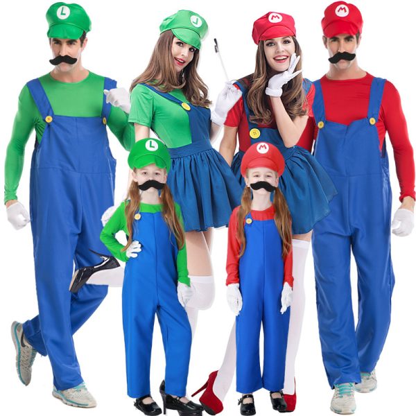 主图01 XYYEA Super Costume Mario Bros Unisex Adult Kids Outfit Cosplay Fancy Dress Costume