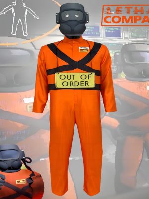 XYYEA Halloween Lethal Company Costume Lethal Employee Jumpsuit with Mask Outfit