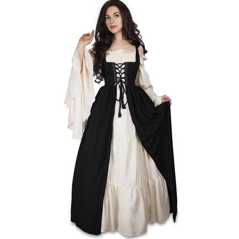 XYYEA Women's Medieval Renaissance Court Dress Vintage Waistline Halloween Game Costume