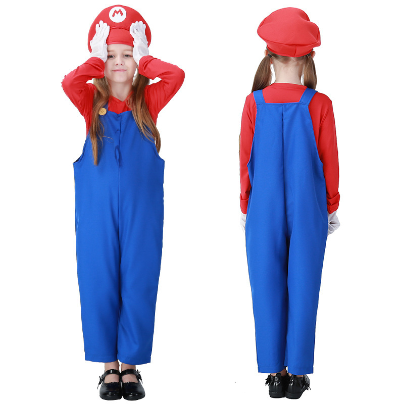 XYYEA Super Costume Mario Bros Unisex Adult Kids Outfit Cosplay Fancy Dress Costume