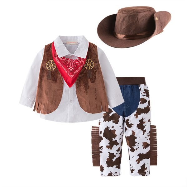 主图05 XYYEA Kid Boys Cowboy Costume Children Western Cowboy Purim Cosplay Party Stage