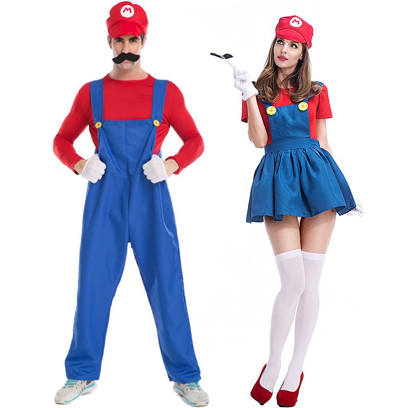 XYYEA Super Costume Mario Bros Unisex Adult Kids Outfit Cosplay Fancy Dress Costume