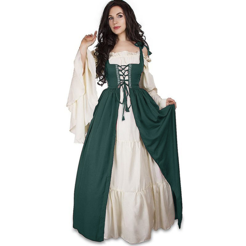 XYYEA Women's Medieval Renaissance Court Dress Vintage Waistline Halloween Game Costume