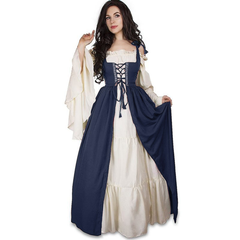 XYYEA Women's Medieval Renaissance Court Dress Vintage Waistline Halloween Game Costume