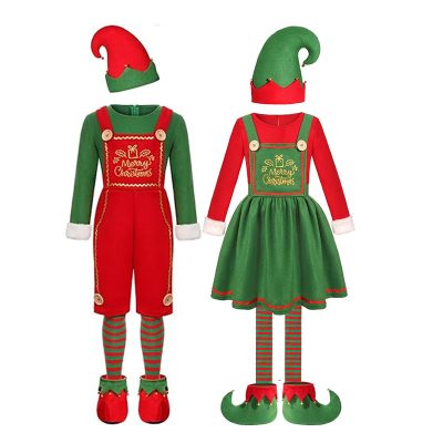 XYYEA Children's Elf Dress Deluxe Adults Christmas Party Costume Shake Fleece