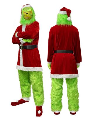 XYYEA High Quality Large Size Plush Santa Clothes Outfit Christmas Costume For Adult