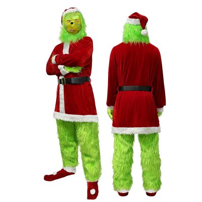 XYYEA High Quality Large Size Plush Santa Clothes Outfit Christmas Costume For Adult