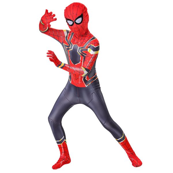2 New Iron Spider Boys Costume Cosplay Kids Superhero Costume Jumpsuit Suit Costume
