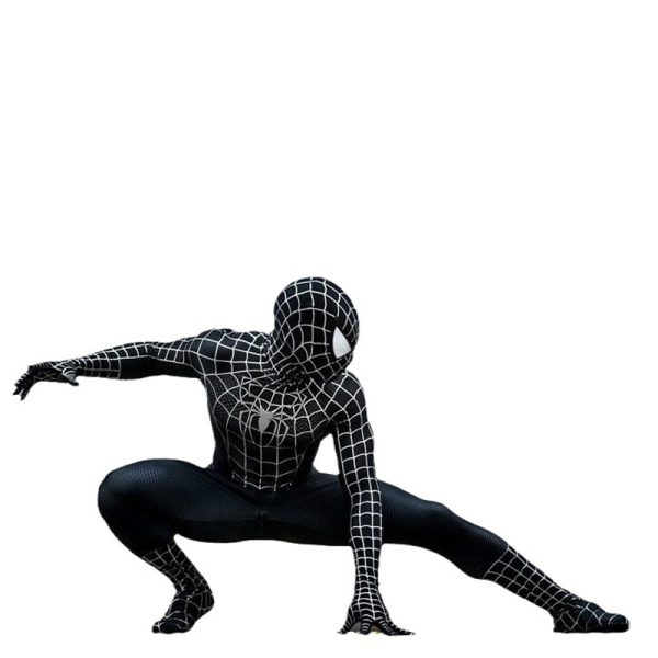 2 XYYEA TV Movie Costumes Black Spider man Adult and Children Jumpsuit Costumes