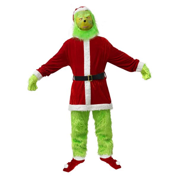 XYYEA High Quality Large Size Plush Santa Clothes Outfit Christmas Costume For Adult