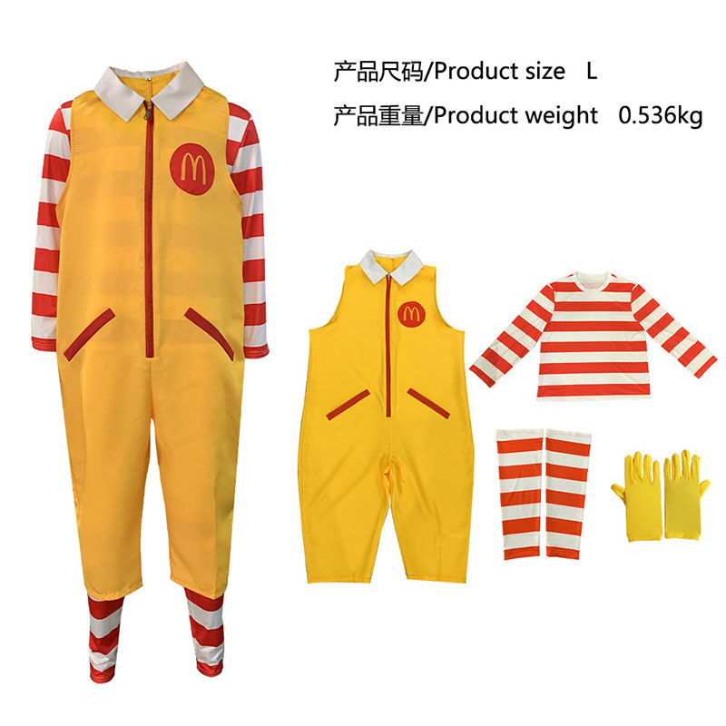 XYYEA Halloween Suit Vintage Ronald McDonald Costume Masquerade Clown Cosplay Costumes