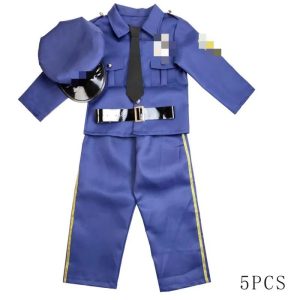 XYYEA Popular 5 Pieces Child Sheriff Costume Cop Officer Costume for Kids Career Day Outfits
