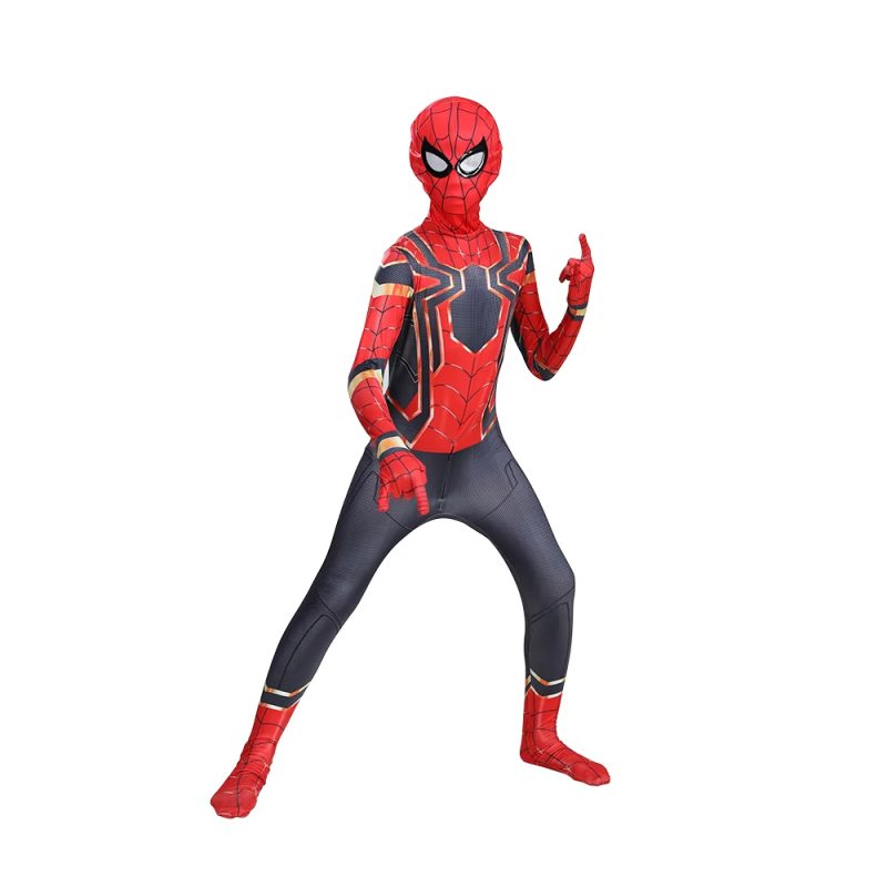 New Iron Spider Boys Costume Cosplay Kids Superhero Costume Jumpsuit Suit Costume