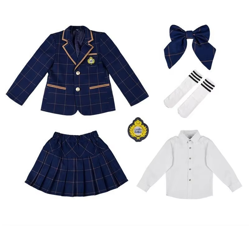 XYYEA British Style Primary School Uniforms Class Uniform Plaid Kindergarten Uniforms