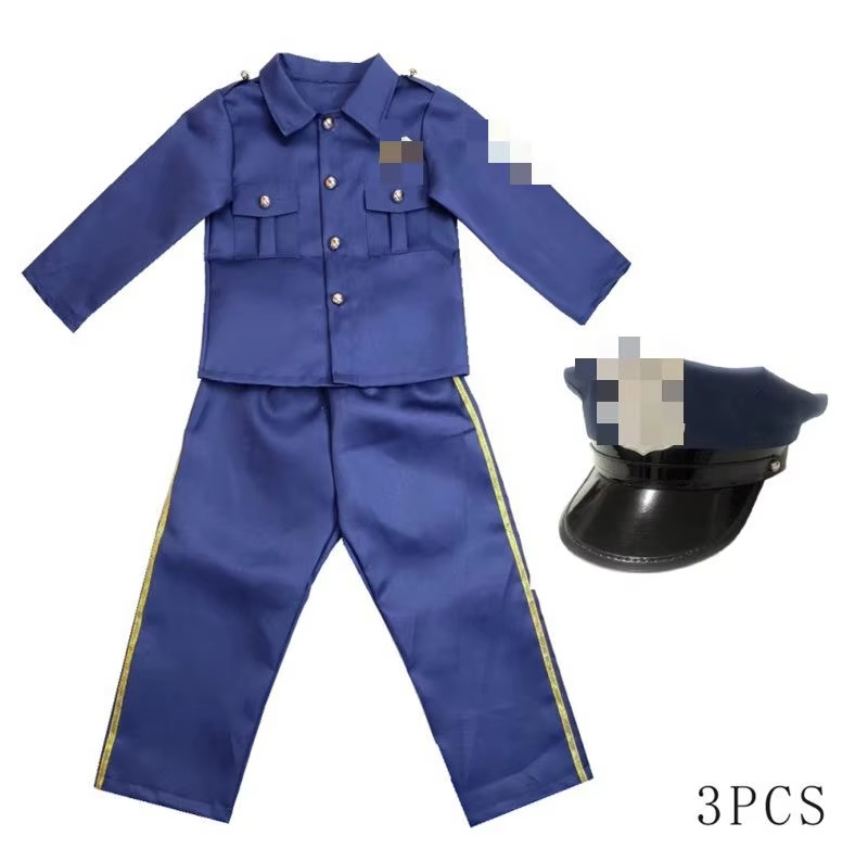 XYYEA Popular 5 Pieces Child Sheriff Costume Cop Officer Costume for Kids Career Day Outfits