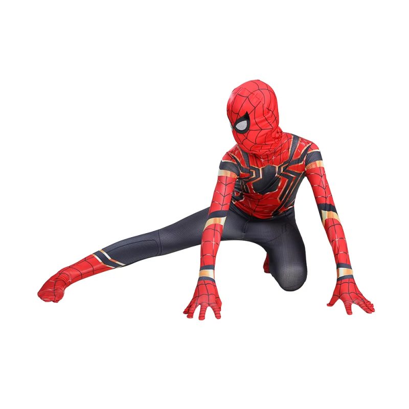 New Iron Spider Boys Costume Cosplay Kids Superhero Costume Jumpsuit Suit Costume