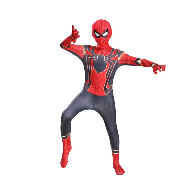 New Iron Spider Boys Costume Cosplay Kids Superhero Costume Jumpsuit Suit Costume