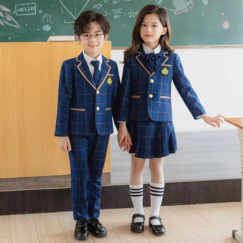 XYYEA British Style Primary School Uniforms Class Uniform Plaid Kindergarten Uniforms