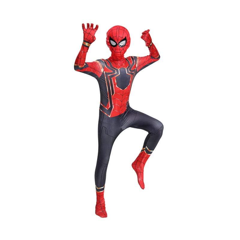 New Iron Spider Boys Costume Cosplay Kids Superhero Costume Jumpsuit Suit Costume