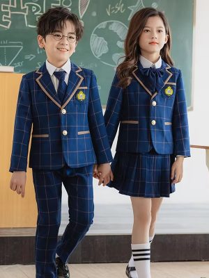 XYYEA British Style Primary School Uniforms Class Uniform Plaid Kindergarten Uniforms