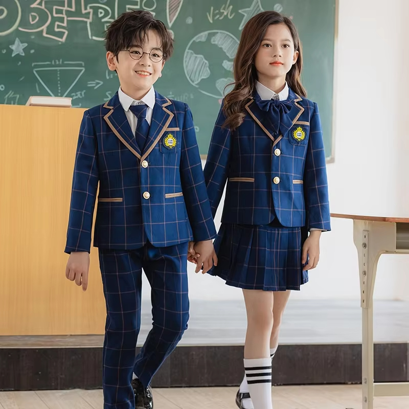 XYYEA British Style Primary School Uniforms Class Uniform Plaid Kindergarten Uniforms