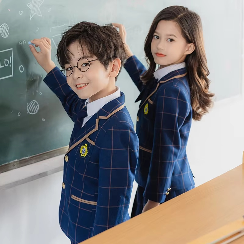 XYYEA British Style Primary School Uniforms Class Uniform Plaid Kindergarten Uniforms