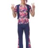 XYYEA Adult Halloween Costumes 70's Halloween Couple Outfit Retro Hippie Disco Costumes