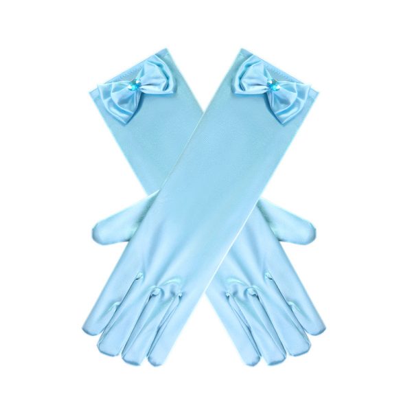 主图-02 Hot Sale Girl Princess Accessories Snow White Princess Satin Gloves for Girl party Costume