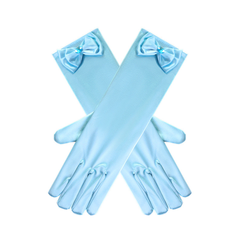 Hot Sale Girl Princess Accessories Snow White Princess Satin Gloves for Girl party Costume