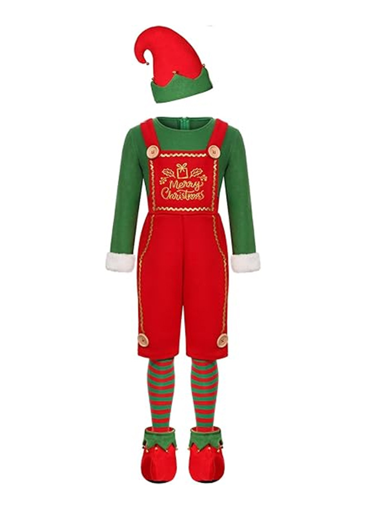 XYYEA Children's Elf Dress Deluxe Adults Christmas Party Costume Shake Fleece