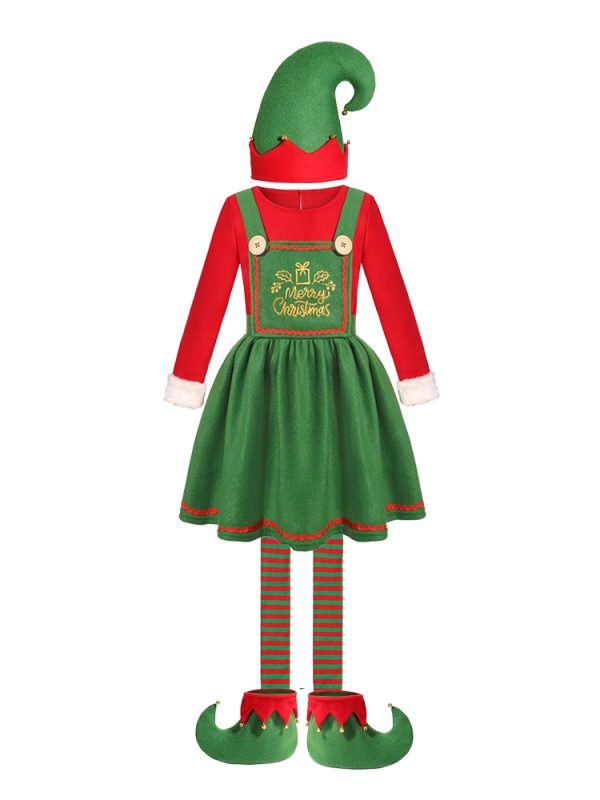 主图-04 XYYEA Children's Elf Dress Deluxe Adults Christmas Party Costume Shake Fleece