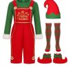 XYYEA Children's Elf Dress Deluxe Adults Christmas Party Costume Shake Fleece