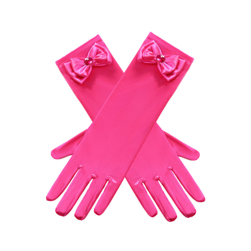 Hot Sale Girl Princess Accessories Snow White Princess Satin Gloves for Girl party Costume