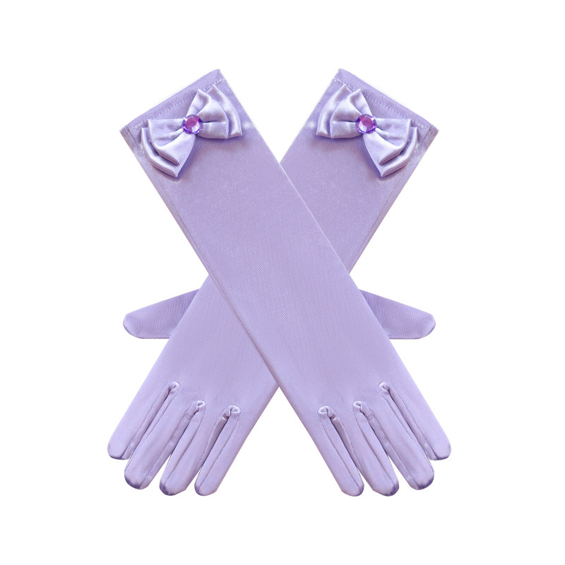 Hot Sale Girl Princess Accessories Snow White Princess Satin Gloves for Girl party Costume