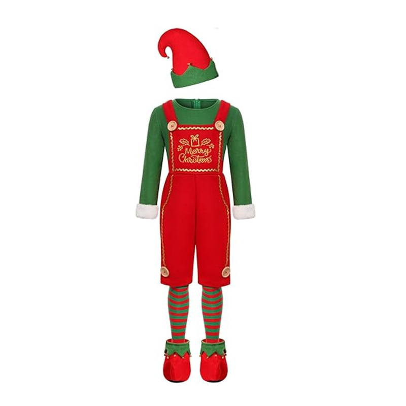 XYYEA Children's Elf Dress Deluxe Adults Christmas Party Costume Shake Fleece
