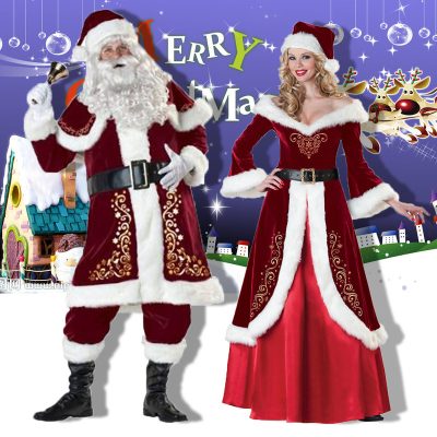 XYYEA Deluxe Velvet Xmas Adult Cosplay Costume Christmas Party Outfit Santa Claus Costume