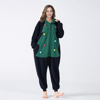 XYYEA Polar fleece Christmas tree one-piece pajamas cartoon anime adult Animal onesies