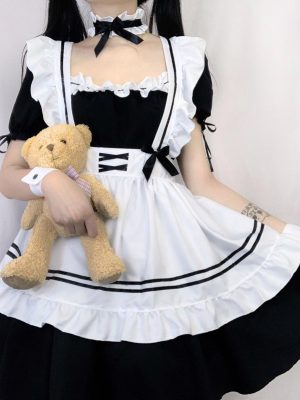 XYYEA Cute Maid Costume Cosplay Hand Game Red Wine Costume Lolita Anime Cosplay