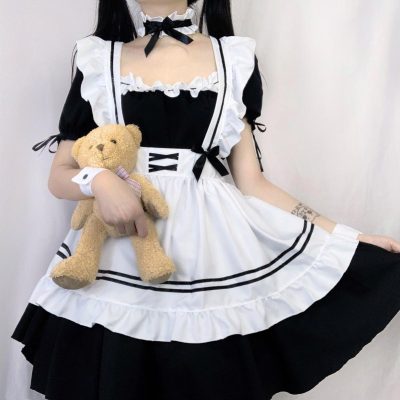 XYYEA Cute Maid Costume Cosplay Hand Game Red Wine Costume Lolita Anime Cosplay