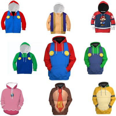 主图01 XYYEA SuperMario Luigi 3d Digital Printing Casual Sports Carton Bros Hoodie